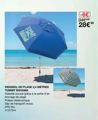 Costco Parasol De Plage 2,4 Mètres Tommy Bahama offre