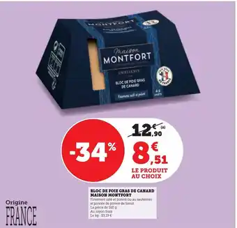 Bloc de foie gras de canard maison montfort