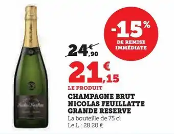 U Express Champagne brut nicolas feuillatte grande reserve offre