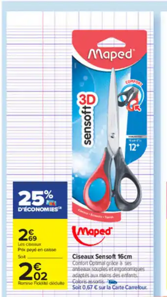 Carrefour Ciseaux sensoft 16 cm offre