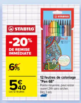 12 Feutres de coloriage "pen 68"