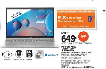 E.Leclerc Asus Pc portable offre
