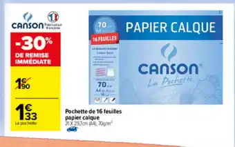 Carrefour Pochette de 16 feuilles papier calque offre