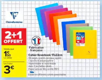 Carrefour Cahier koverbook 17x22cm offre