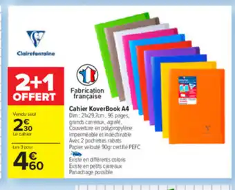 Carrefour Cahier koverbook A4 offre