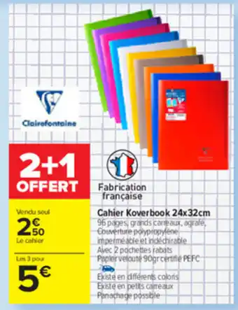 Carrefour Cahier koverbook 24x32cm offre