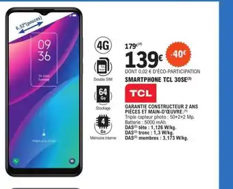 E.Leclerc TCL Smartphone TCL 30SE offre