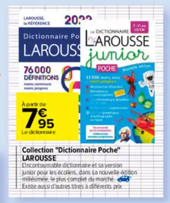 Carrefour Collection "dictionnaire poche" larousse offre