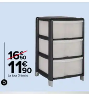 Carrefour Tour de rangement 3 tiroirs offre