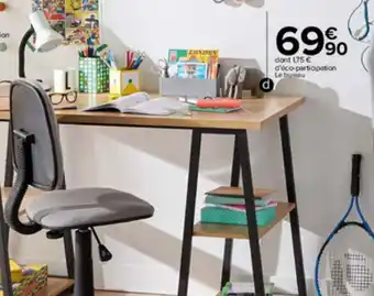 Carrefour Bureau treteaux chêne métal offre