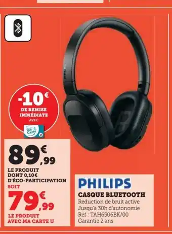 Super U Philips casque bluetooth offre
