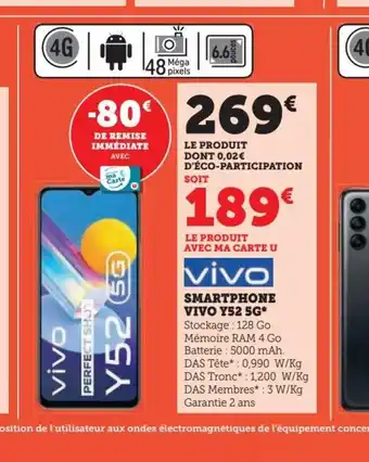 Super U Vivo smartphone vivo Y52 5G offre