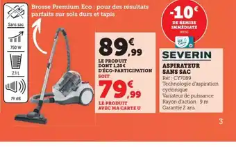 Super U Aspirateur sans sac offre