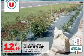 Super U Toile paillage u 1,25 x 10 m 90 g/m2 offre