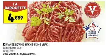 Viande bovine haché 5% mg vrac