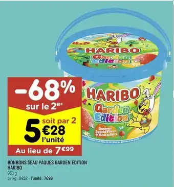 Leader Price Bonbons seau pâques garden edition haribo offre