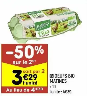 Oeufs bio matines