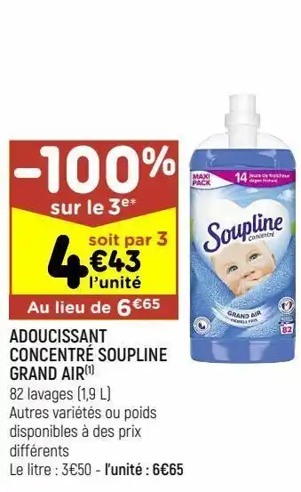 Adoucissant concentré soupline grand air