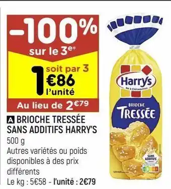 Brioche tressée sans additifs harry's