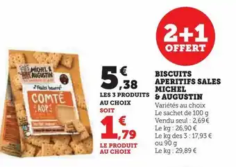 Hyper U Biscuits aperitifs sales michel & augustin offre
