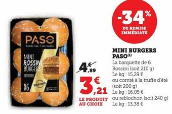 Hyper U Mini burgers paso offre