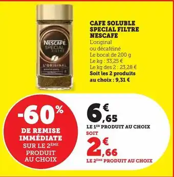 Cafe soluble special filtre nescafe
