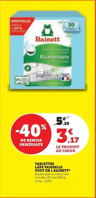 Tablettes lave vaisselle tout en 1 rainett