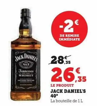 Hyper U Jack daniel's 40° offre