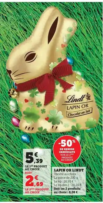Hyper U Lapin or lindt offre