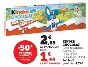 Hyper U Kinder chocolat offre