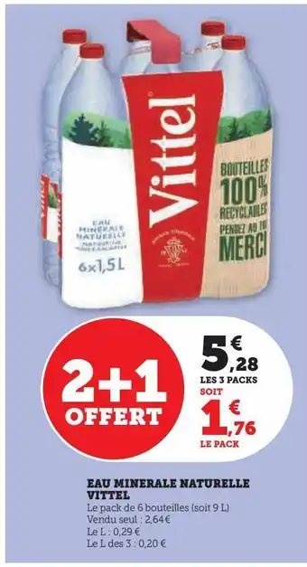 Hyper U Eau minerale naturelle vittel offre