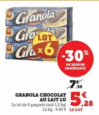 Granola chocolat au lait lu