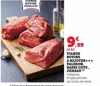 Hyper U Viande bovine a mijoter paleron, basse cote , jumeau offre