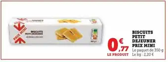 Hyper U Biscuits petit dejeuner prix mini offre