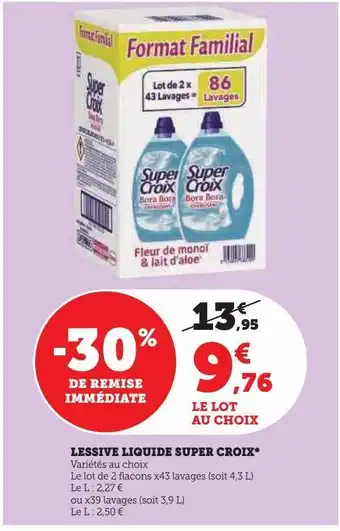 Hyper U Lessive liquide super croix offre