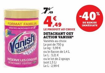 Hyper U Detachant oxy action vanish offre