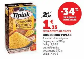 Hyper U Couscous tipiak offre