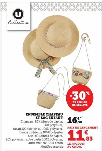 Ensemble chapeau et sac enfant