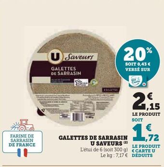 U Express Galettes de sarrasin u saveurs offre