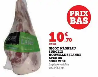 U Express Gigot d'agneau  surgele  nouvelle zelande  avec os  sous vide offre