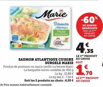 U Express Saumon atlantique cuisine surgele marie offre