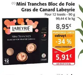 Mini tranches bloc de foie gras de canard labeyrie