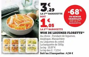 Hyper U Wok de legumes florette offre