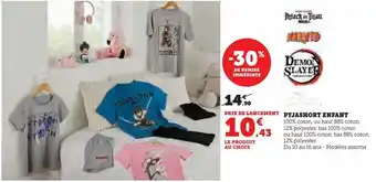 Hyper U Pyjashort enfant offre