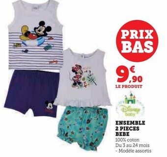 Hyper U Ensemble 2 pieces bebe offre