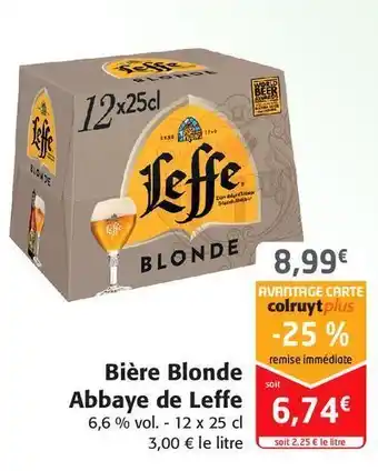 Colruyt Bière blonde abbaye de leffe offre