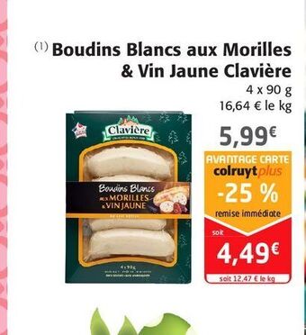 Colruyt Boudins blancs aux morilles & vin jaune clavière offre