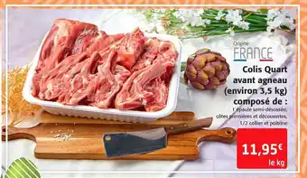 Colis quart avant agneau (environ 3,5 kg) composé