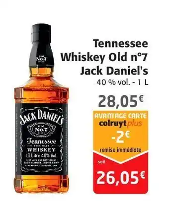 Colruyt Tennessee whiskey old n°7 jack daniel's offre