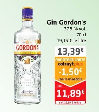 Colruyt Gin gordon's offre